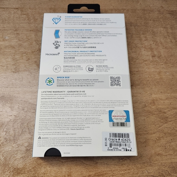 Speck Presidio Perfect-Clear Case For Samsung Galaxy Z Flip5 5G - Picture 2 of 4